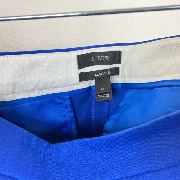 J.CREW Women's Martie Pants Size 4 Blue Cotton Blend Stretch Ankle Slim Fit - Picture 4 of 8